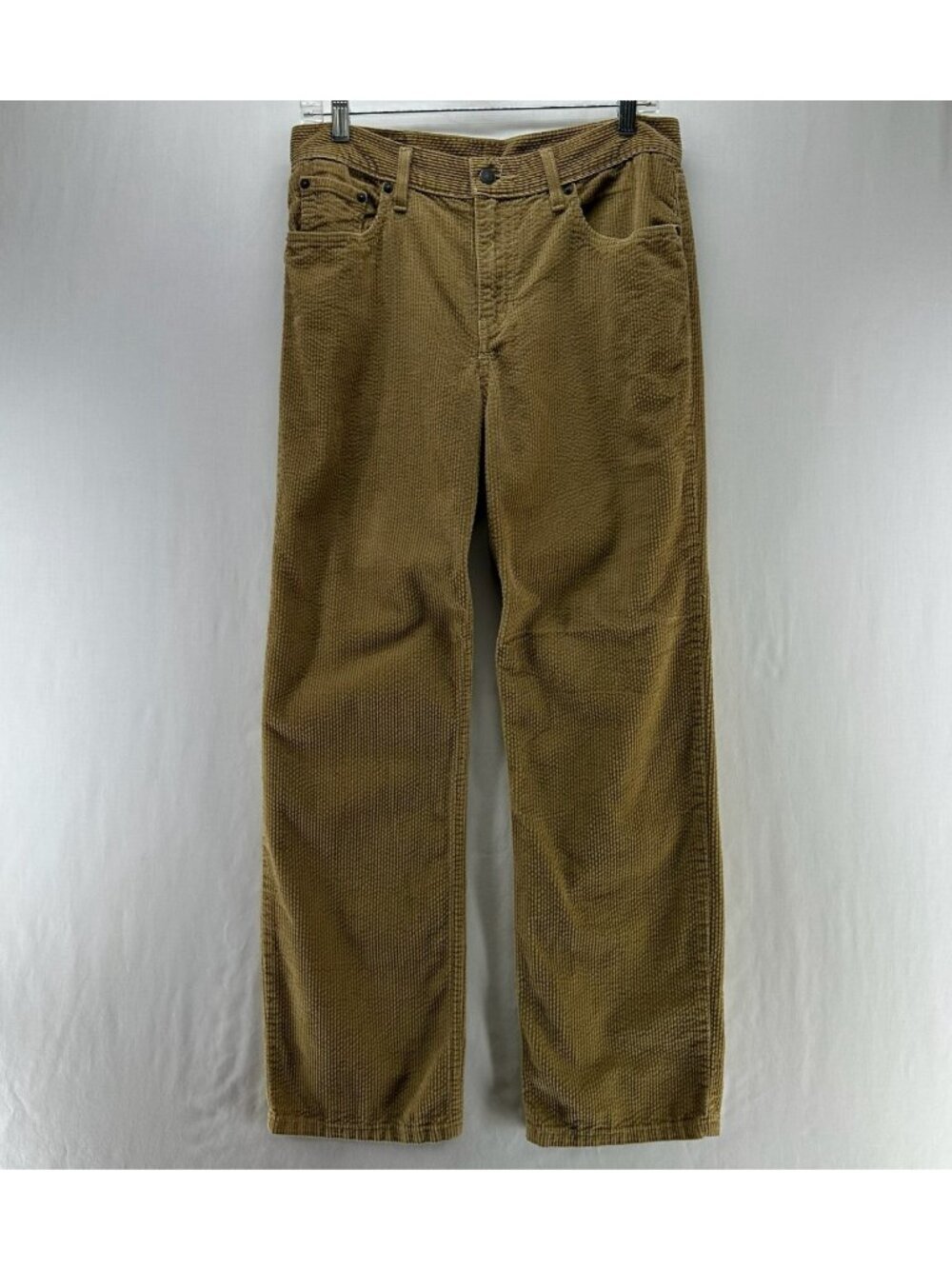 Levi's Corduroy Pants Womens Size 28 Wide Wale High Rise Straight Leg Tan Camel